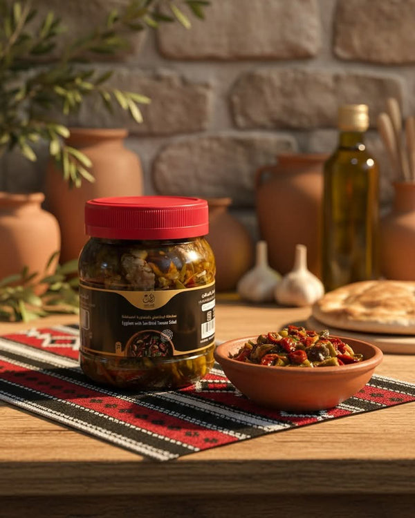 سلطة باذنجان بالبندورة المجففة – أطياب الفلاحة (400 مل)